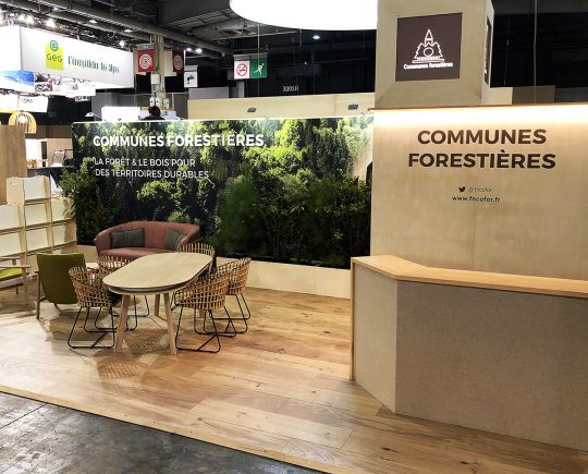 Vue du stand sur la borne d'accueil