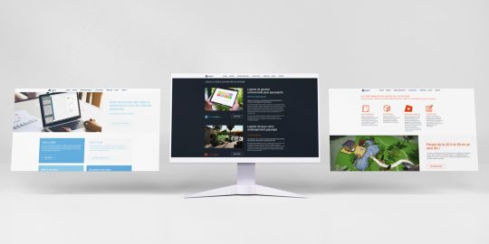 3 écrans du site vitrine alseve