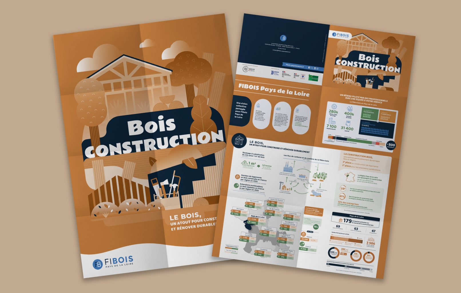 Affiche Infographies Bois Construction rcto/verso